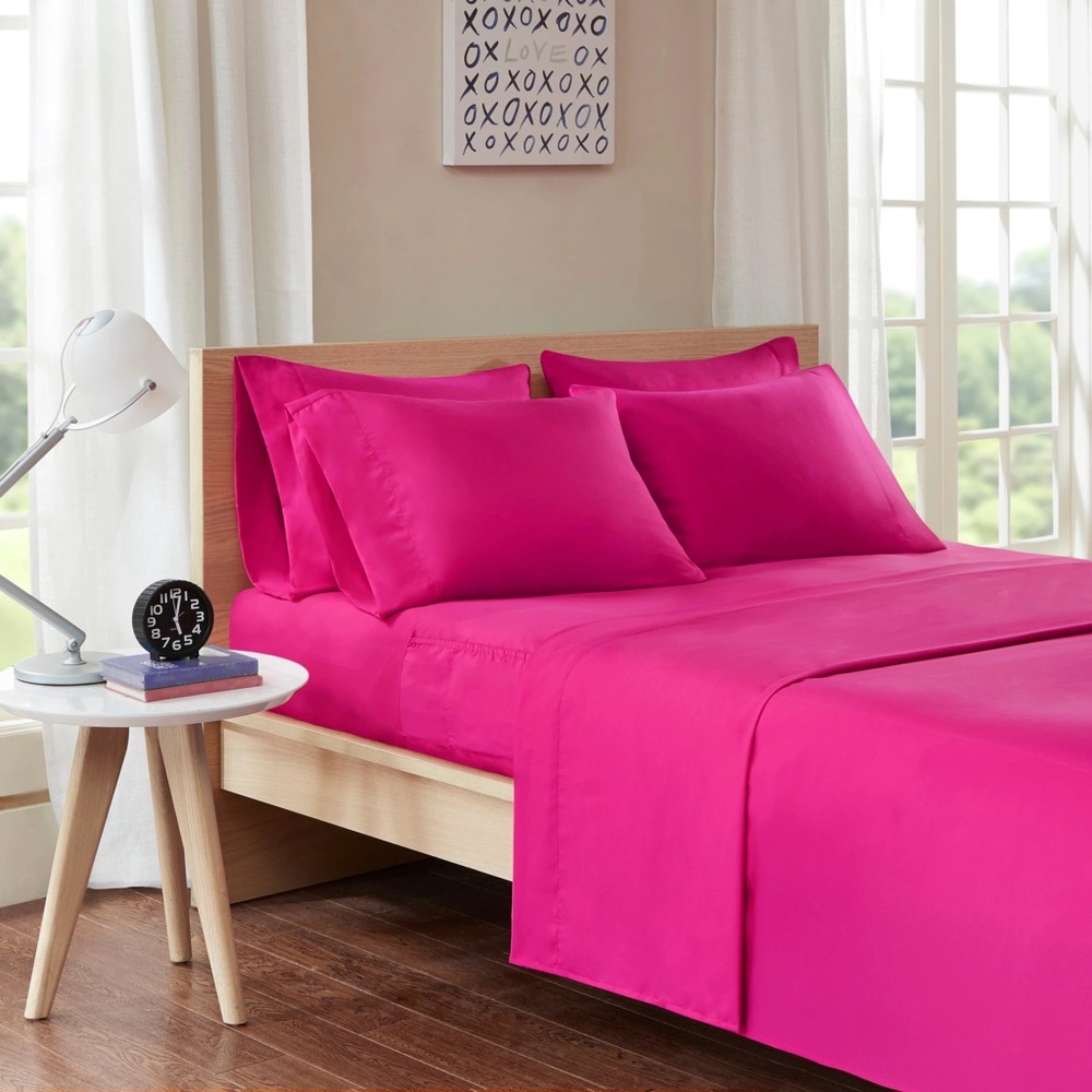 Intelligent Design Microfiber Twin Sheet Set in Pink